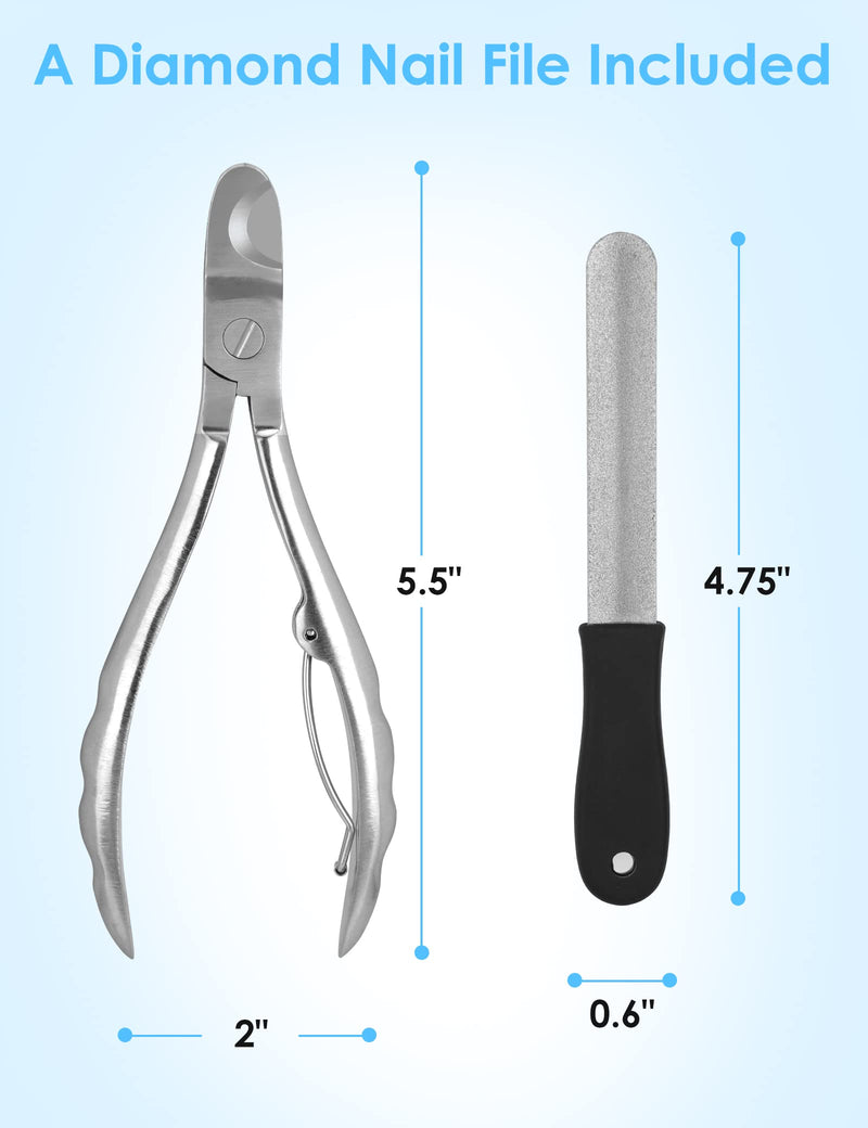 Gobeigo Upgrade Wide Open Dog Nail Clippers for Large Dogs Cut Like Butter, Heavy Duty Dog Nail Trimmer Full Metal Razor Sharp Professional for All Dogs Cats with Thick Toenail Silver - BeesActive Australia