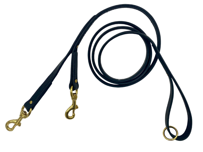 Ravenox Leather Safety Dog Leash | Secure & Versatile Lead with Dual Brass Bolt Snaps | Perfect for Prong & Martingale Collars, Harnesses | Burgundy 3/4-inch x 6 FT - BeesActive Australia