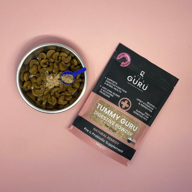 Tummy Guru Tummy Settler for Dogs, 200gm - Natural Dog Health - Pre and ProBiotic - Improve Immunity - Anal Gland Problems - Relieves Upset Stomach, Diarrhoea, Constipation