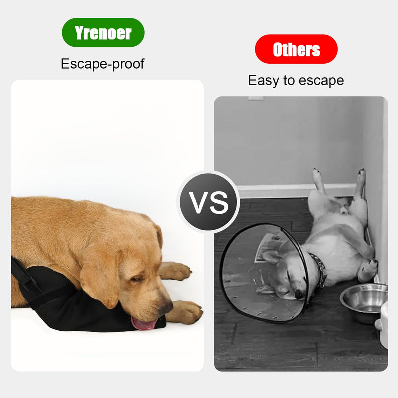 Dog Recovery Sleeve - Front Leg Only, Cone Collar Alternative, 2.5mm Thick Waterproof Abrasion-Resistant Pet Leg Sleeve, Washable, Prevents Licking/Biting & Keeps Wounds Dry (Black, XS) Black