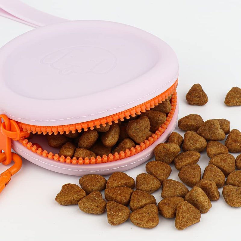 WALLFID Silicone Dog Treat Pouch Small Bag,2PCS Pet Walking Bag for Dog and Cat,Pocket Size,Easy to Clean,Odorless,Zipper Design,Moisture-Proof,Travel Walking Bag,Portable Training Bag. (Gray&Purple) Gray&Purple 2PCS - BeesActive Australia