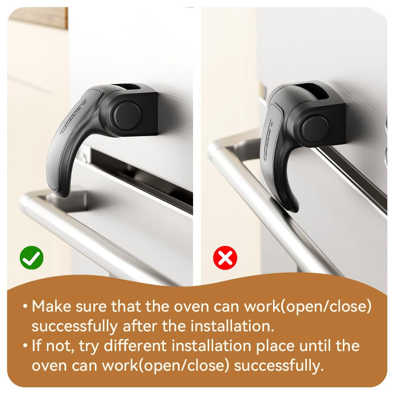 EUDEMON 1 Pack Oven Lock,Baby Proofing Oven Door Lock, Child Safety Oven Front Lock, Easy to Install & Use no Tools Need or Drill (Black) Black