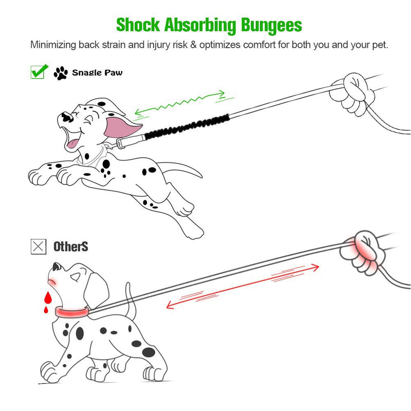 Bungee Dog Leash Extension Attachment, 18” Shock Absorbing Lead Extension Absorber, Prevent Injury on Arm and Shoulder & Save Dogs from Getting Hurt, Great for Bicycle, Running, Walking Black