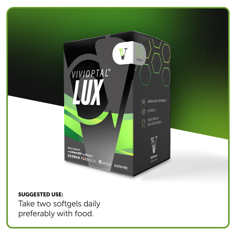 Vivioptal Lux, 90 Softgels, Adult Vitamins, Improve Visual Performance, Omega 3, Zinc, and Vitamin C & E, Multivitamin & Multimineral, Gluten Free, German Formula