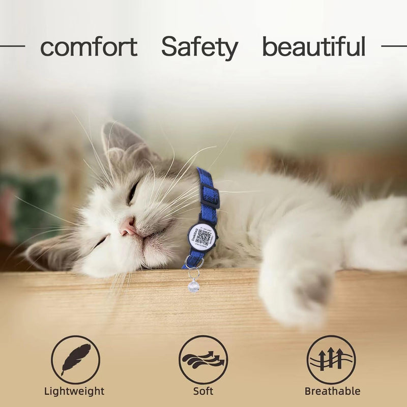 Cat Collar with Pet ID Tag,Breakaway Cat Collar with QR Code,Cat Collar with QR Code Tag, Cat Collar with Bell and QR,Pet Online Profile-Scan QR Receive Instant Pet Location Alert Email (Pink) Pink - BeesActive Australia
