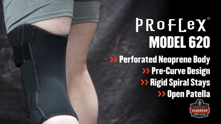 Ergodyne ProFlex 620 Knee Sleeve, Black, XX-Large With Stays 2X-Large