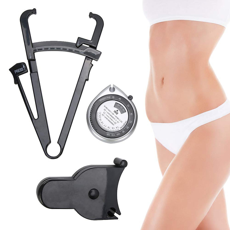 Body Fat Caliper, Handheld Body Fat Measurement Device, Clipper Combo with Body Fat Percentage Measure Chart, Measures Body Fat for Men and Women Waist Leg Arm Measurement Tools - BeesActive Australia