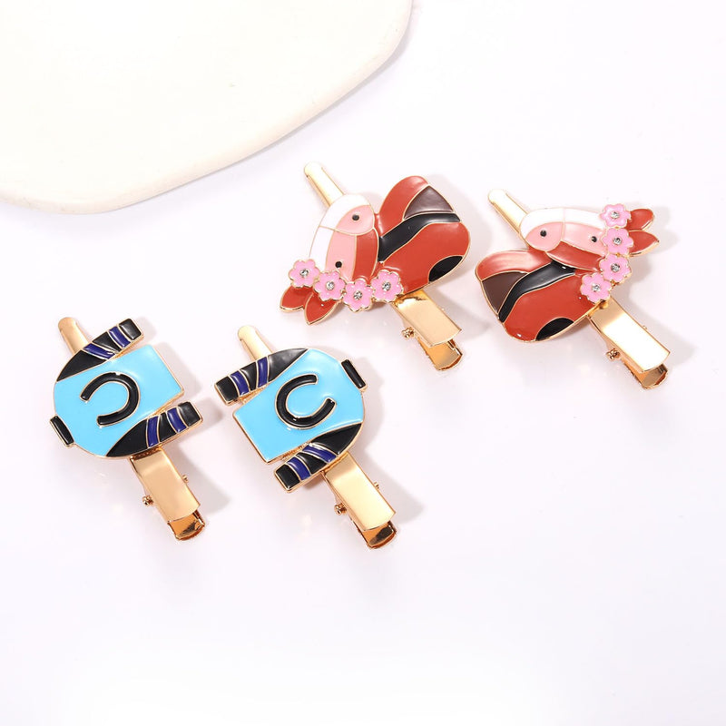 Derby Hair Clips Enamel Horse Hairclips Horseshoe Derby Suit Clips for Women Girl Hair Accessories (4Pcs-Derby Hair Clips) 4Pcs-Derby Hair Clips - BeesActive Australia