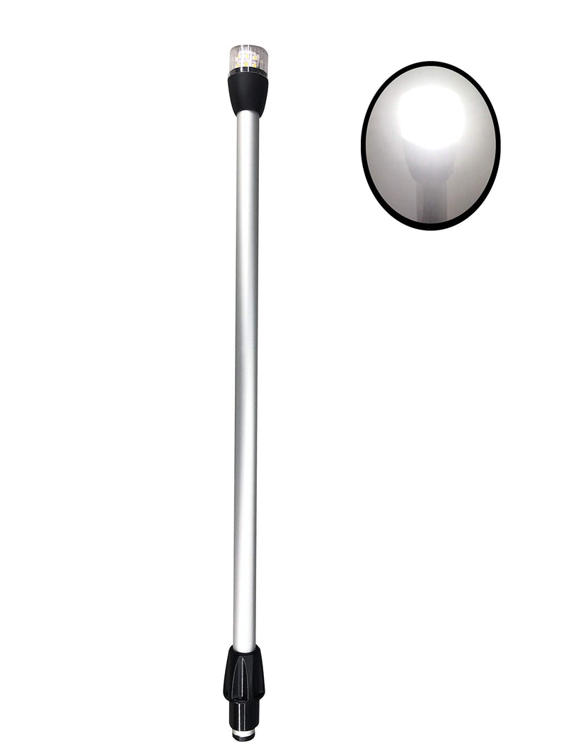Pactrade Marine Boat Navigation Lights LED - 22 Inch White All-Round/Stern Light Pole (Replacement Pole, Flush Mount) - Boat Accessories for Pontoon, Yacht, Kayak 22 Inch - Replacement Pole