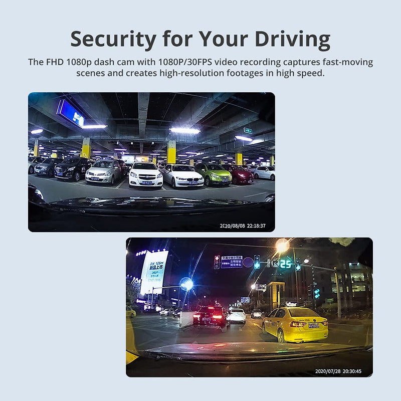 AZDOME Dual Dash Cam Front and Rear, 3 inch 2.5D IPS Screen Free 64GB Card Car Driving Recorder, 1080P FHD Dashboard Camera, Waterproof Backup Camera Night Vision, Park Monitor, G-Sensor, for Car Taxi - BeesActive Australia