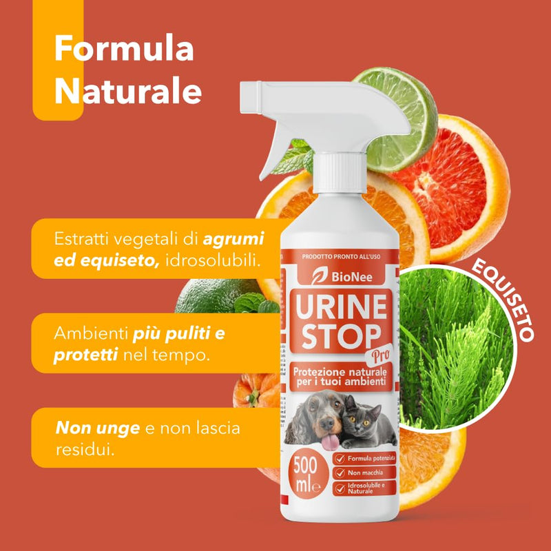 Urine Stop PRO Potentiated Plant Deterrent with Citrus and Horsetail, Ready to Use to Reduce Urinary Marking of Dogs and Cats - Indoor and Outdoor - 500ml