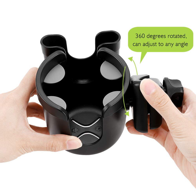 Accmor 2-in-1 Walker Cup Holder with Phone Holder, Wheelchair Cup Holder, Rollator Cup Holder, Cup Phone Holder for Walker, Wheelchair, Rollator, Mobility Scooter, Black 1