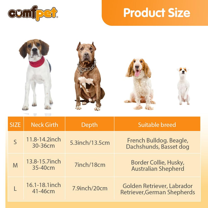 Comfpet protective dog collar, anti-bark collar and cone for dogs after surgery, adjustable biting, neck collar for dogs and cats, 40 cm, M - BeesActive Australia