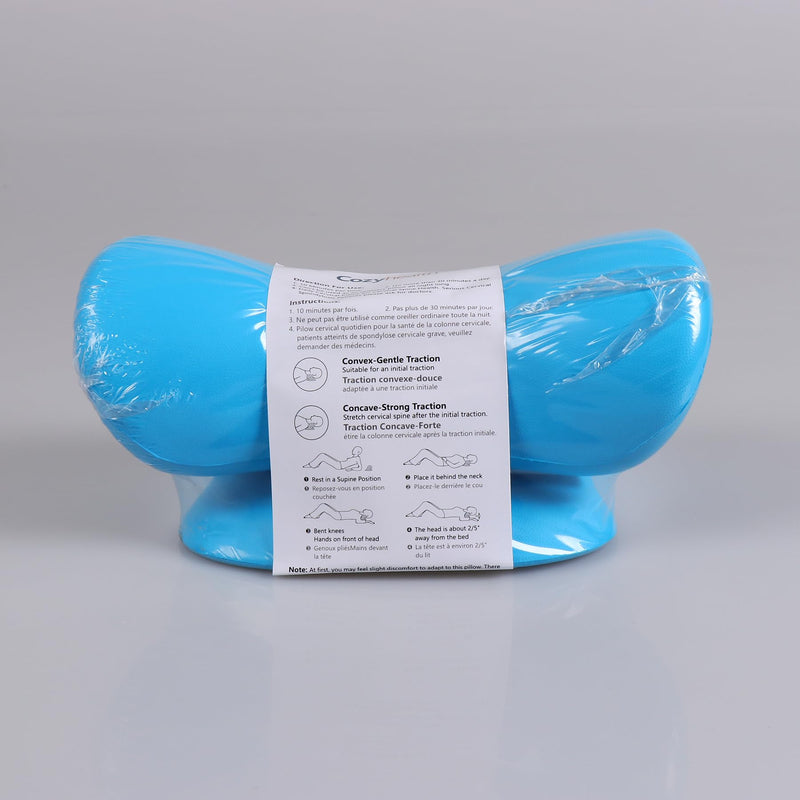Cozyhealth Neck Stretcher for Neck Pain Relief, Neck and Shoulder Relaxer Cervical Traction Device Pillow for TMJ Pain Relief and Muscle Relax, Cervical Spine Alignment Chiropractic Pillow (Blue) - BeesActive Australia