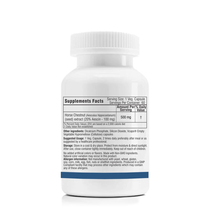 Trexgenics® Horse Chestnut 500mg (20% aescin) (60 Veg Capsules) (1) - BeesActive Australia