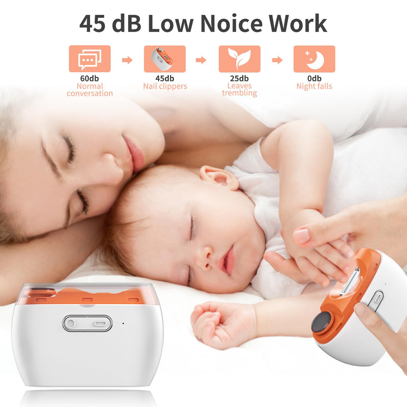 2025 Upgraded 3-in-1 Electric Nail Clipper and File ‚Äì Automatic Nail Trimmer & Polisher with LED Light, USB Rechargeable, Clip Storage, 2-Speed, Safe for Baby, Adults, SeniorsÔºàOrangeÔºâ Orange - BeesActive Australia