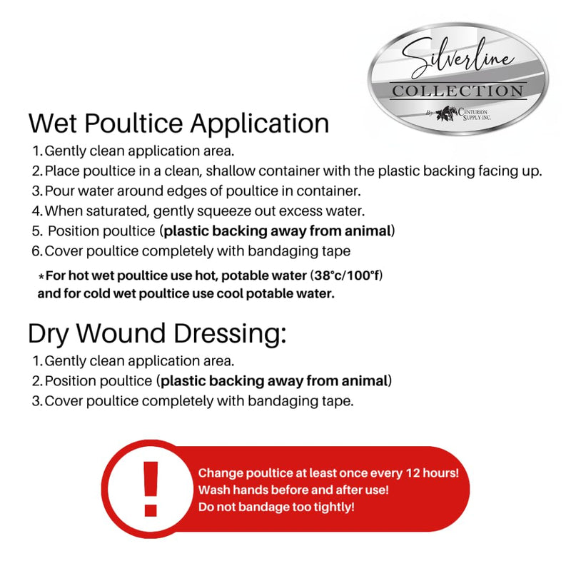 SILVERLINE Hoof Shaped Poultice Dressing - First Aid Wound Care, Boric Acid & Tragacanth Inner Layer, Can Be Applied Wet or Dry, Effective Care for Abscesses, Open Wounds & More, Economical 3-Pack - BeesActive Australia