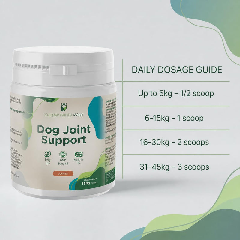 Joint Powder for Dogs - Includes Green Lipped Mussel for Dogs & Glucosamine - Joint Supplements for Your Young or Senior Dog - Mobility Support -150g Chicken Flavour