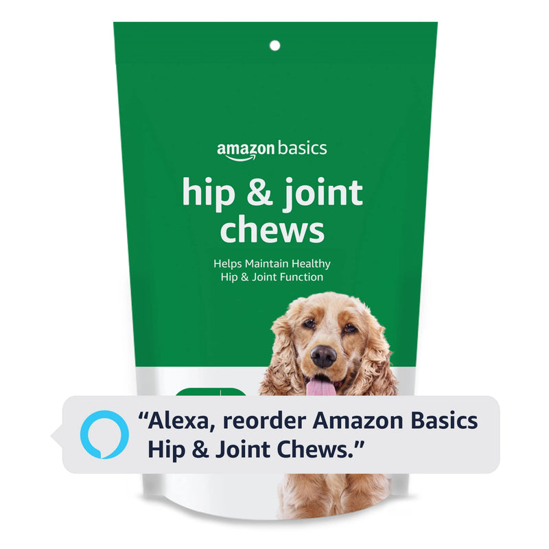 Amazon Basics Dog Hip & Joint Daily Supplement Chews with Glucosamine, MSM, and Vitamin C, Duck Flavored, 120 Count (Previously Solimo) 120 Count (Pack of 1)