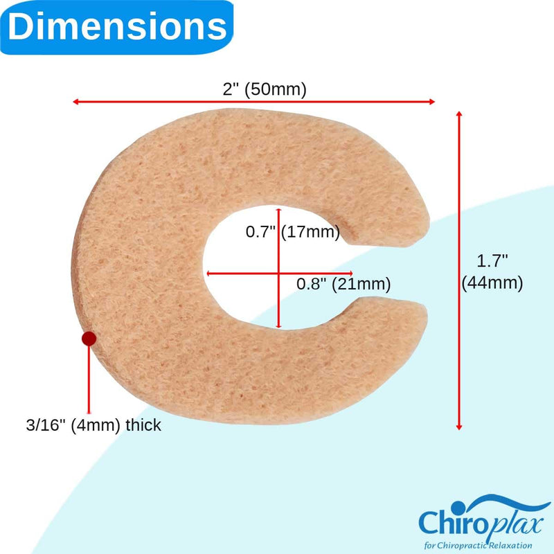 Chiroplax C-Shaped Felt Callus Cushion Pads Protector Rubbing Pain Relief Forefoot Metatarsal | 3/16" Thick (30 Pack) 3/16" Thick (Pack of 30) - BeesActive Australia