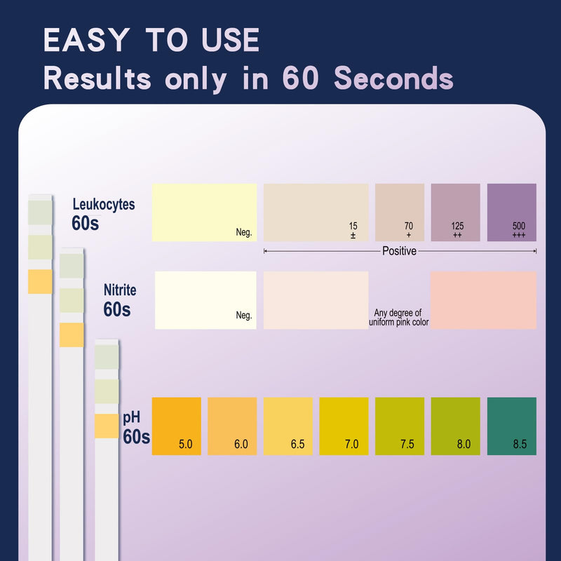 Urine Test Strips - Comprehensive Home UTI Testing Kit for Men & Women, Results in 60 Seconds, 50 Easy-to-Use Urinalysis Test Strips, Your Quick Health Check Solution at Home - BeesActive Australia
