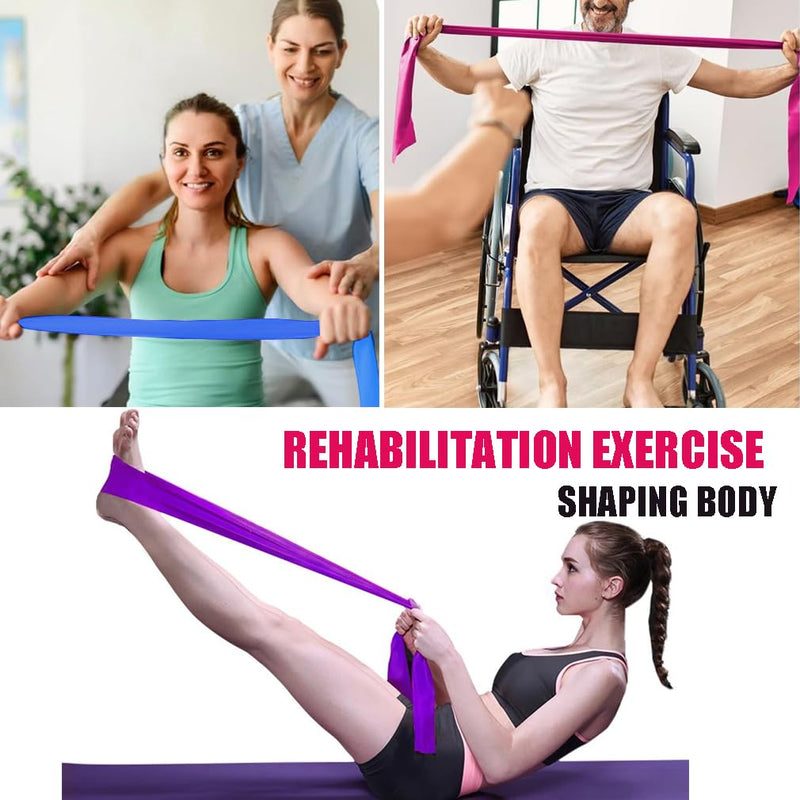 Hip Resistance Bands Set with Exercise Band, 3 Levels, Carry Bag and Guide, Multi-Colour Green+Pink+Purple