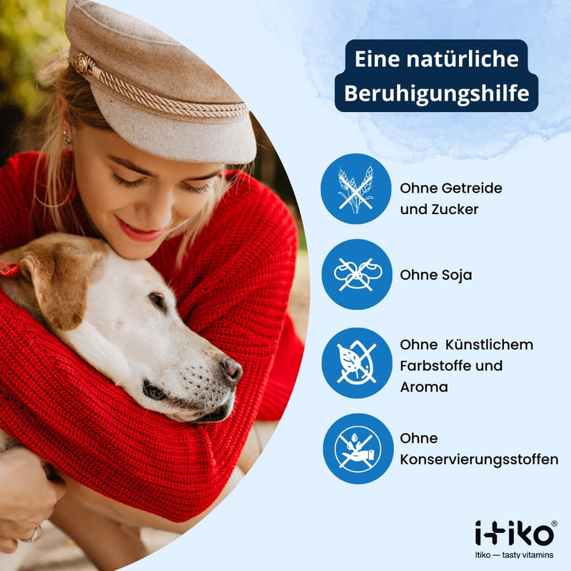 ITIKO vitamins for dogs | Delicious dog calming food supplement Dog tranquilizers | Improving the nervous system, anti-barking, L-tryptophan - BeesActive Australia