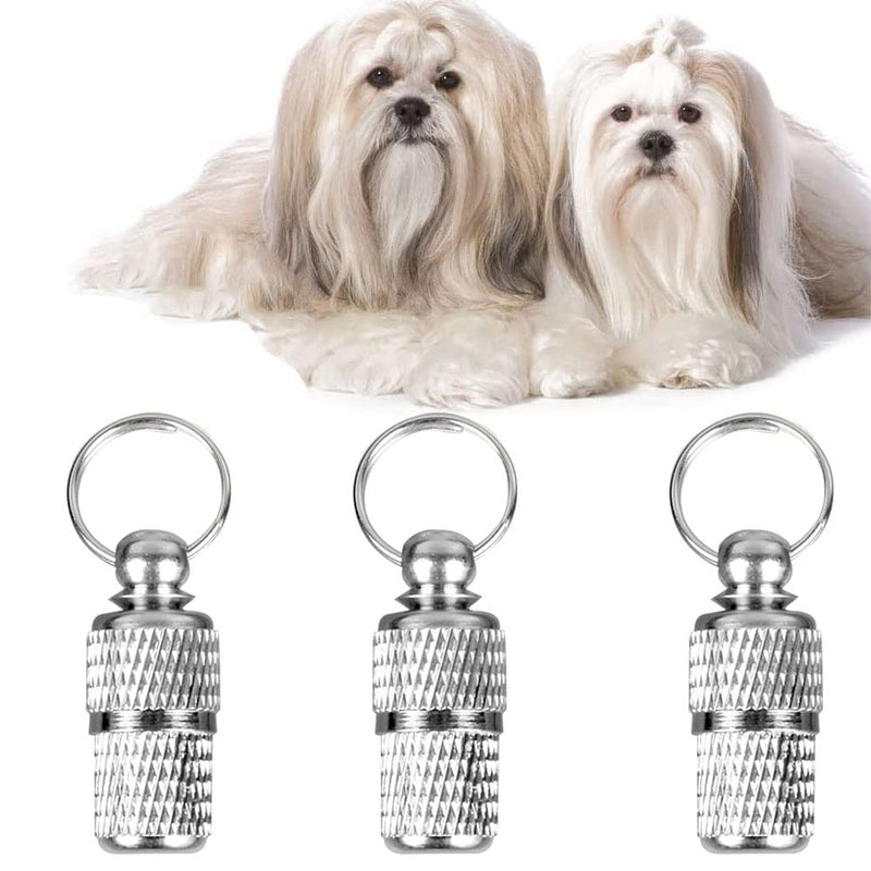 Pack of 3 metal dog collar pendants, dog metal name plate, dog collar pendant, dog collar pendant, suitable for cats and dogs and small animals, address capsule, anti-lost name plate - BeesActive Australia