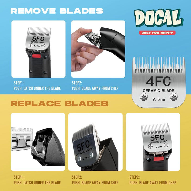 40# Pet Dog Grooming Detachable Blades, Compatible with Andis Size-7FC Cut Length 1/100"(0.25mm), Most A5,KM Series Clippers,Made of Ceramic Blade & Stainless Steel Blade(Silver) 40# 0.25mm - BeesActive Australia