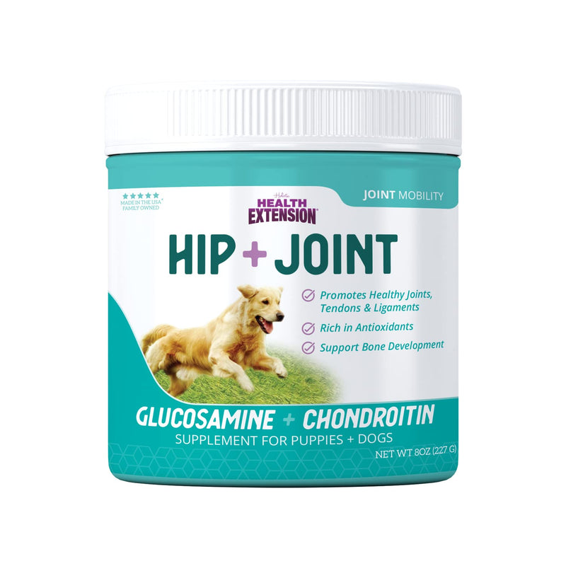 Health Extension Chondroitin with Glucosamine for Dogs, 8oz - Arthritis Pain Relief, Joint & Hip Supplement, Cheese Flavored Powder 8 Oz