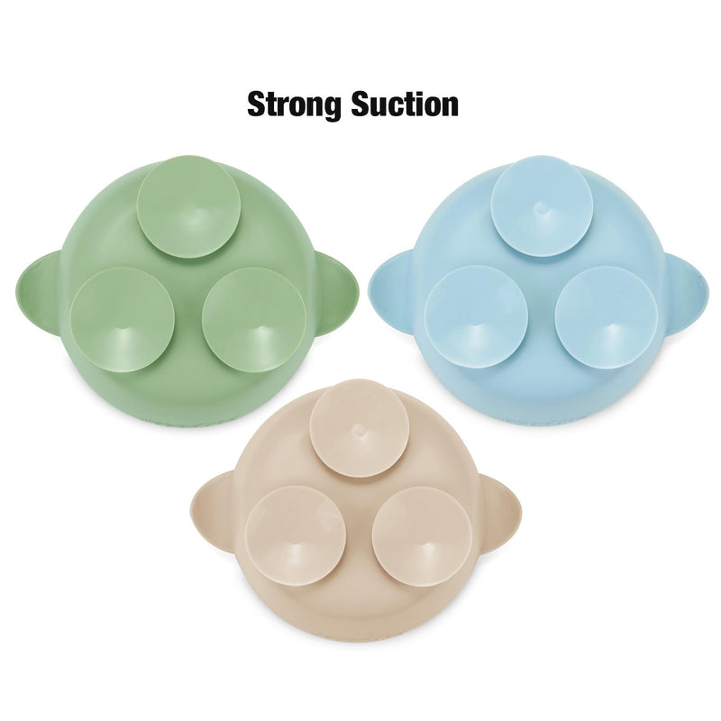 PandaEar 3 Pack Stainless Steel Baby Suction Bowls, Non-Slip Child Food Bowl with Silicone Sleeve for Kids Toddlers Infants, Unbreakable & Mess Free (Blue Green Brown) Blue Green Brown
