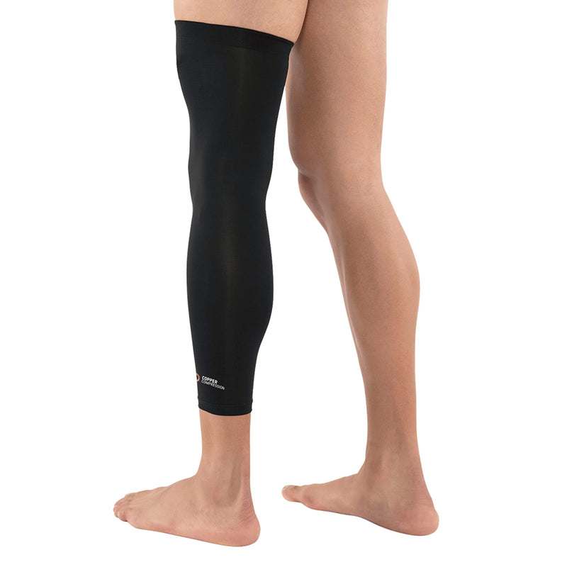 Copper Compression Leg Compression Sleeve - Copper Infused Knee Stabilizer Brace for Running, Meniscus Tear, ACL, MCL, Arthritis, Joint Pain Relief - Thigh & Calf Support for Men & Women Medium Black - BeesActive Australia