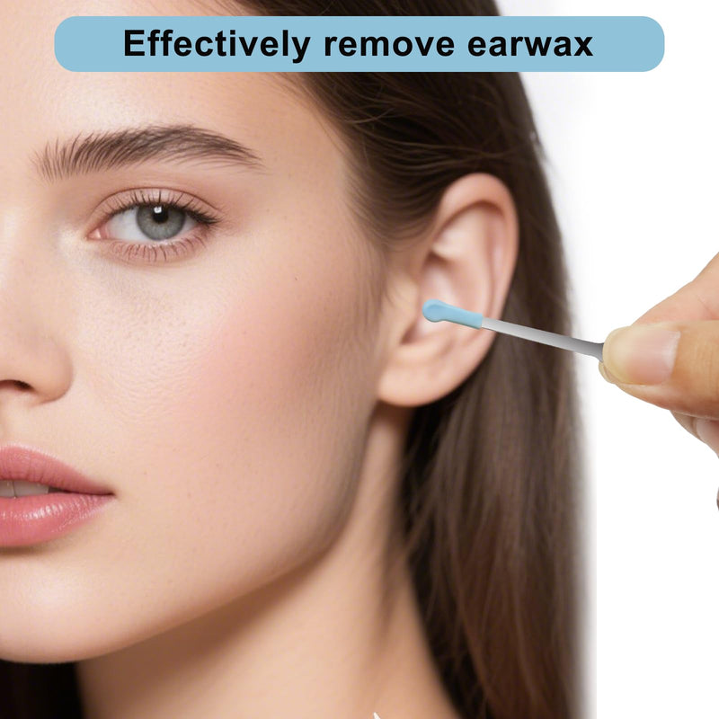 110 Pcs Ear Wax Removal Replacement Tips for Otoscope, Soft Ear Camera Tips Compatible with 3.5mm Ear Camera, Reusable Spoons Accessories for Home Adults Teens Dry Wet Cleaning - BeesActive Australia