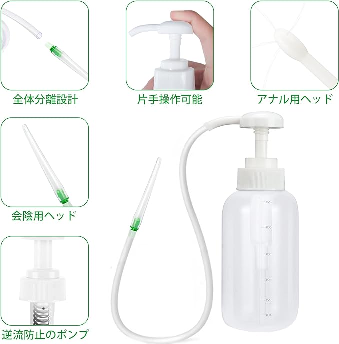 Soxeeh Multi-Purpose Cleansing Pump, Dual Use, Manual Pump, 20.1 fl oz (600 ml) Large Capacity, 19.7 inches (50 cm) Tube, Replacement Head - BeesActive Australia