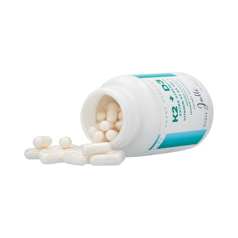Vitamin K2 + D3 Extra Strength Supplement - 120 Capsules with MK-7 for Bone and Heart Health Support - Essential Nutrients for Calcium Absorption and Immune Function