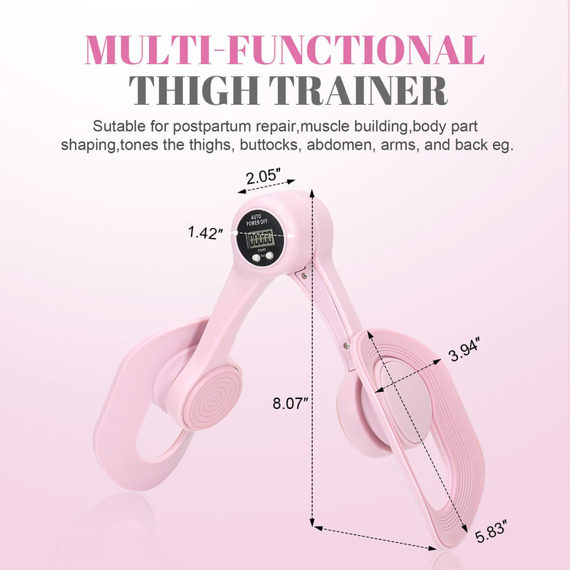 Thigh Master,Pelvic Floor Exercise Devices,Kegel Exercise Inner Thigh Exerciser for Women at Home Workout Equipment,360°Rotation and Display Count Pink
