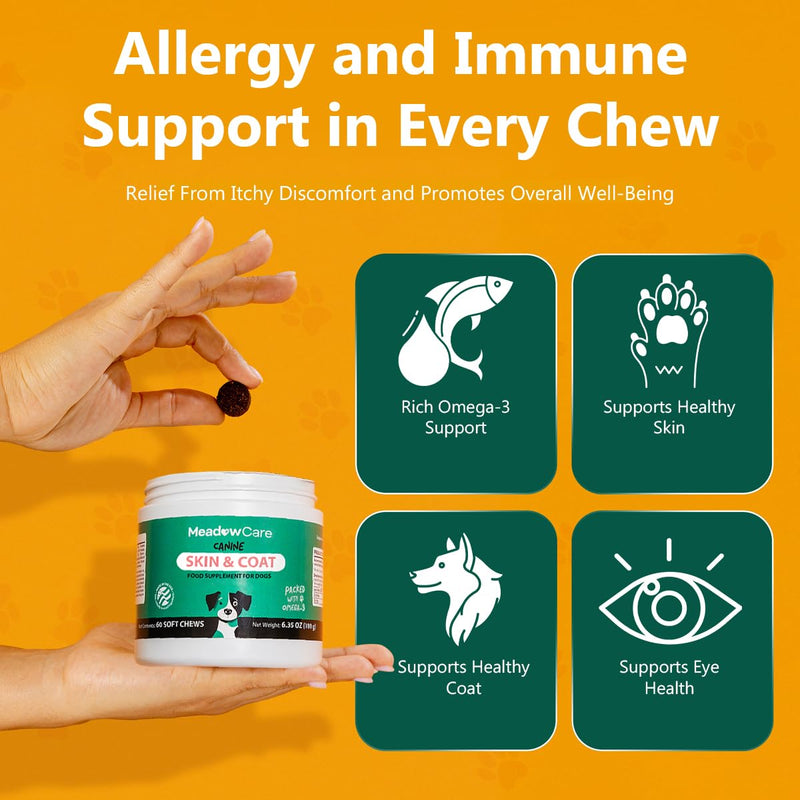 Allergies & Immune to Supports Allergy Relief & Healthy Immune System & Skin and Coat to Support Healthy Skin, Reduce Shedding, and Improve a Glossy, Shiny Coat, Bundle for Dogs
