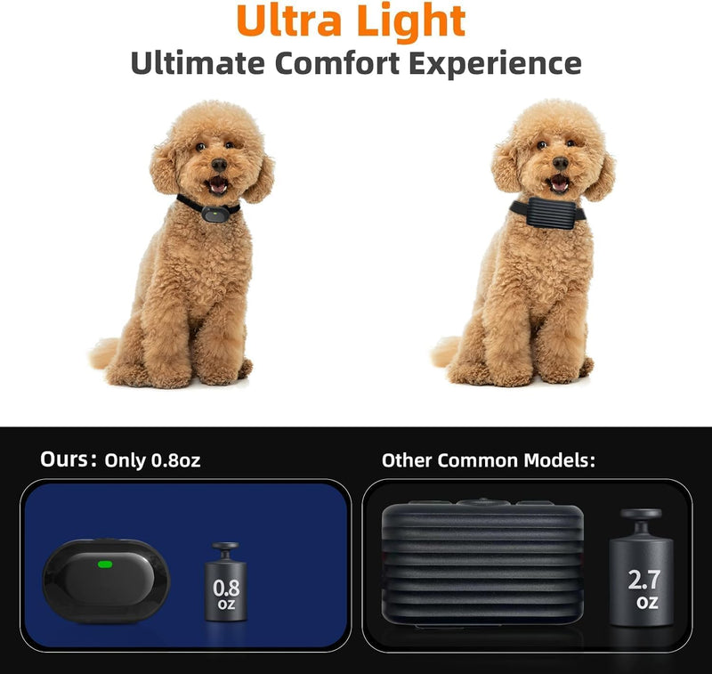 Ultra-Small Dog Shock Collar for 2 Dogs, Ultra-Light & Thin Dog Training Collar with 1300ft Remote, Tailoredfor Small Dogs 5-15lbs & Medium Dogs, 198-Level Control, Waterproof, Rechargeable(White) White - BeesActive Australia