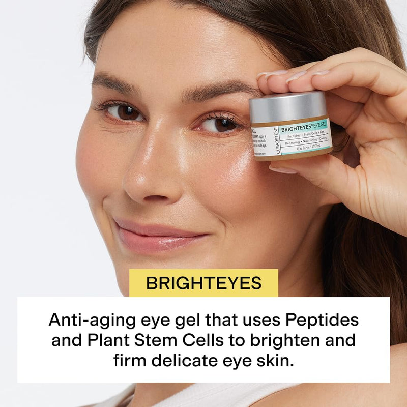 CLEARSTEM - BRIGHTEYES - Eye Gel - Nourishing Eye Cream - Cooling Gel - Stem Cells Blend - Peptides, Collagen, Aloe Vera - Gluten Free - Beauty, Self Care, Skin Care - 0.6 fl oz - BeesActive Australia