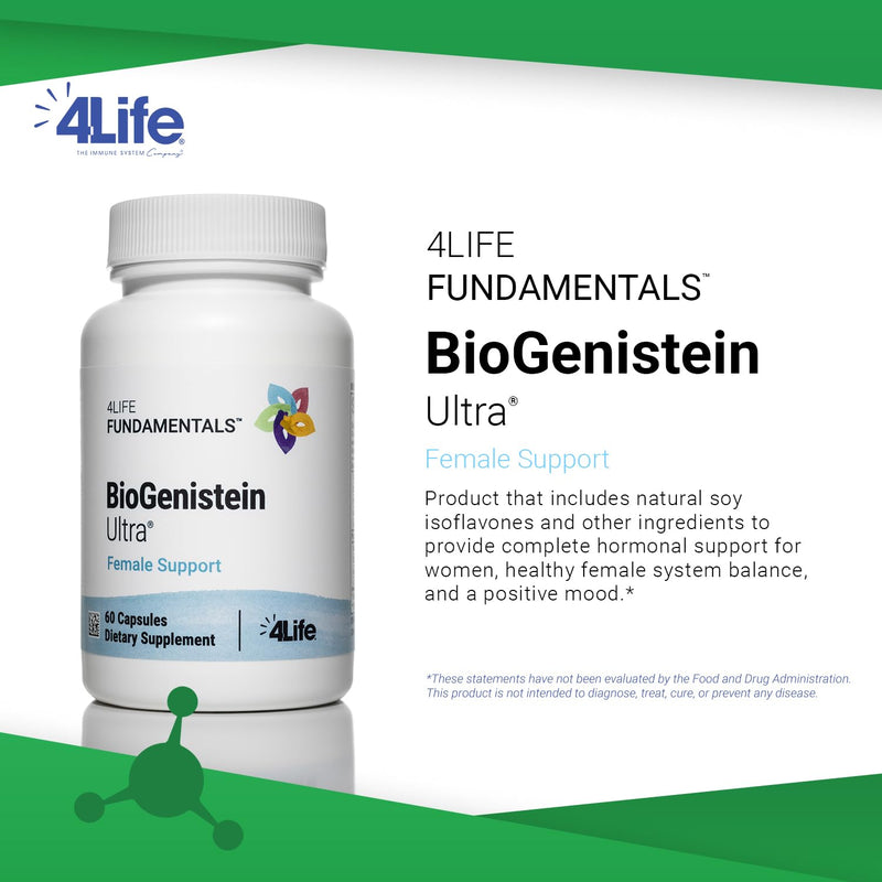 4Life BioGenistein Ultra - Soy Isoflavones, Black Cohosh, Chaste Tree, Quercetin & Turmeric for Hormonal Support - 60 Veggie Capsules - BeesActive Australia