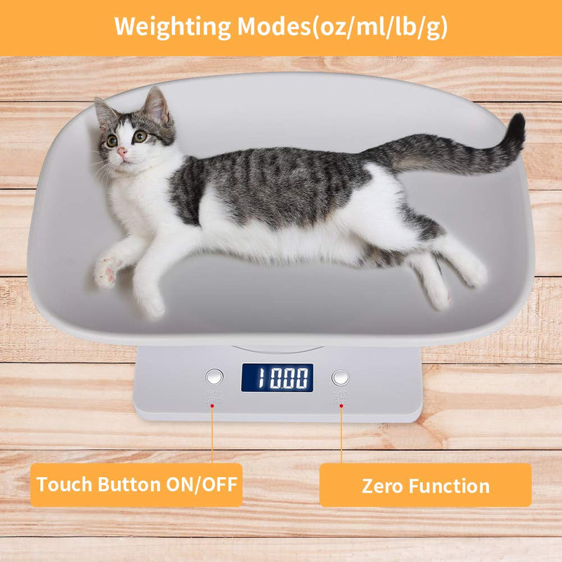 Aceshop Digital Pet Scale Animal Scale with LCD Display, 4 Weighting Modes (oz/ml/lb/g) for Pets and Kitchen for Measuring Small Cats, Dogs, Food, Capacity up to 10kg - BeesActive Australia