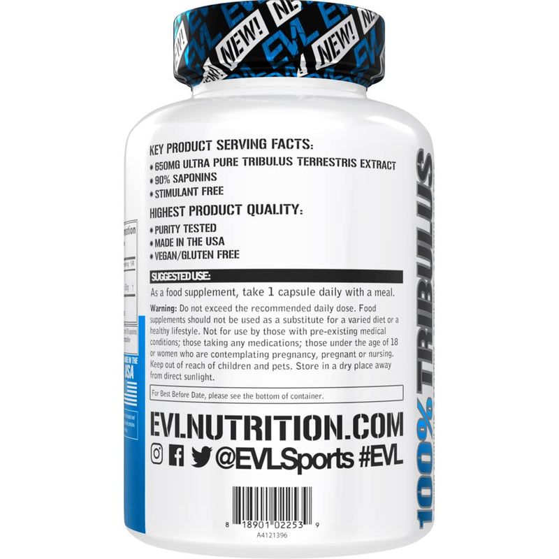 Invigorating Pure Tribulus Terrestris for Men - Performance Maximizing Testosterone Booster Tribulus Terrestris Supplement with 90% Saponins - Plant Based Stamina Strength and Energy Pills for Men