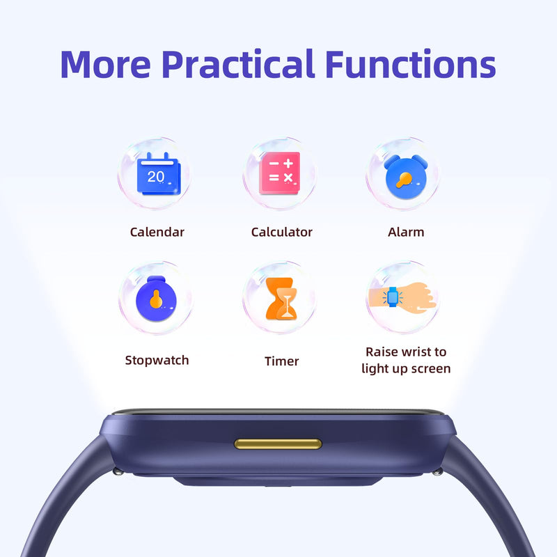 Parsonver Kids Smart Watch with Parent-Child Task & Reward System, Fun Fitness Tracker with 20 Sports Modes, Heart Rate & Sleep Monitor, IP68 Waterproof, Great Birthday Gifts for Boys Girls 5-16, Blue - BeesActive Australia
