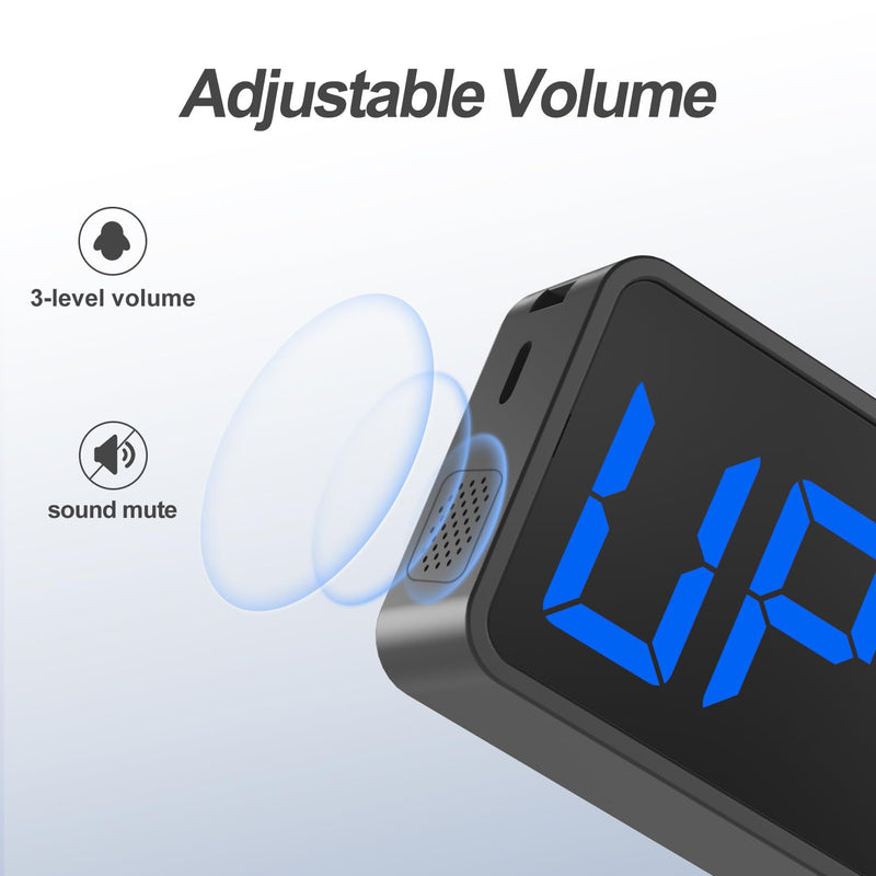 ANJANK Small Portable Gym Timer Clock, Strong Magnet, Workout Interval Timer with Powerful Battery, Stopwatch, Remote Control, Adjustable Brightness, Fitness Digital Timer for Home/Garage/Boxing Black