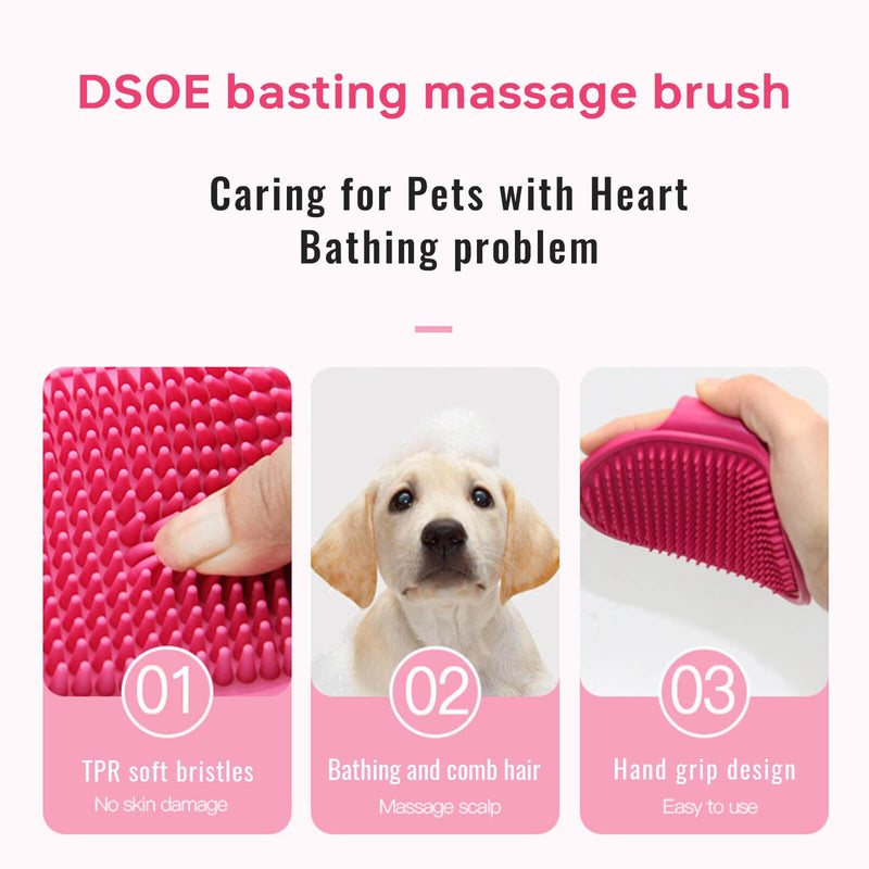 Dog bath brush DSOE dog shmpoo brush massage brush of dog cleaning and beauty set 2 pcs (Tapered brush head, Blue + Green) Tapered brush head - BeesActive Australia