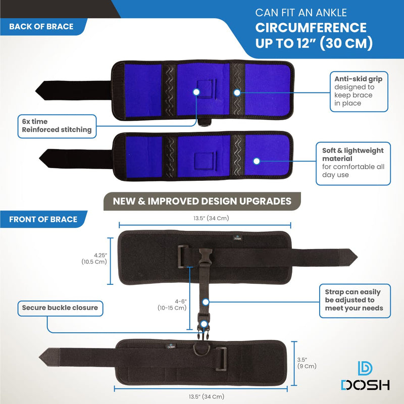 Dosh AFO Foot Drop Brace - Drop Foot Brace for Walking - AFO - Unisex (Black) Black - BeesActive Australia