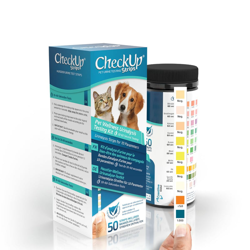 KIT4CAT CheckUp Testing Strips x 50 (10 Parameters Urine Test Strips for Cats & Dogs) 10 Parameters test strips for Cat & Dog