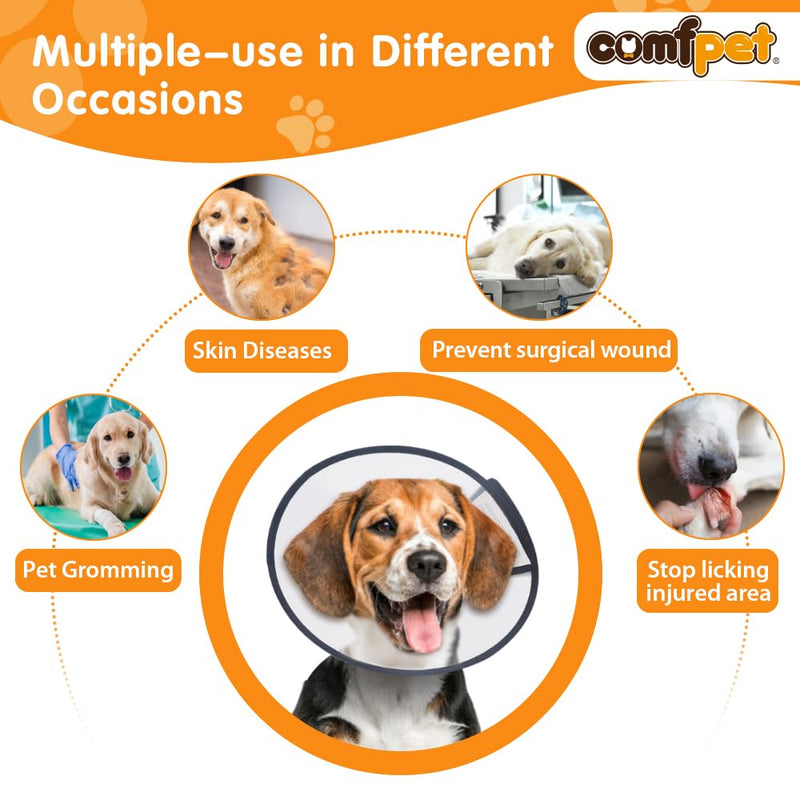 Comfpet protective dog collar, anti-bark collar and cone for dogs after surgery, adjustable biting, neck collar for dogs and cats, 40 cm, M - BeesActive Australia
