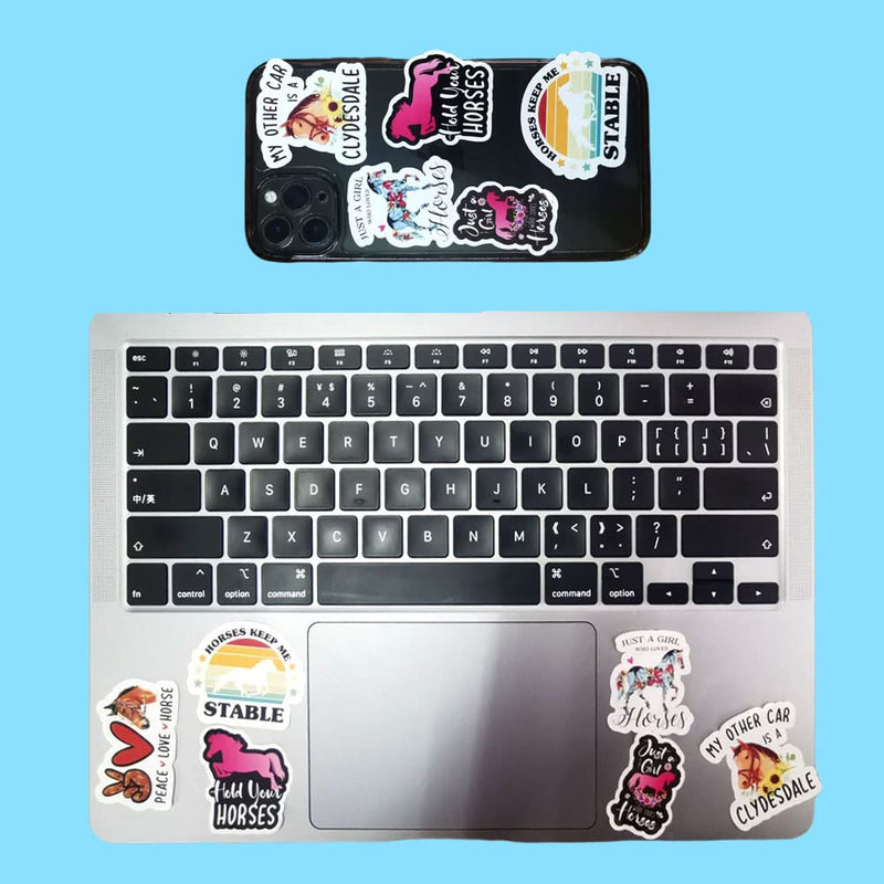 Horses Gifts Girls Horse Cosmetic Bag and 5 Piece Stickers Just a Horses-loving Girl Cowgirl Equestrian Travel Bag Cosmetic Bag Gifts Horse Cosmetic Bag Horseshoe Horse Gifts for Girls GirlHorse - BeesActive Australia