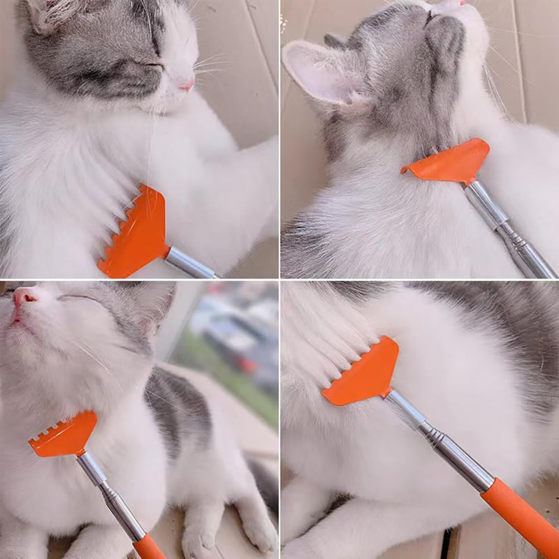 2 Pcs Cat Telescopic Teaser Wand Retractable Scratch Comb Tickle Scratcher Handy Interactive Play Toy for Cats Dogs (Random Color) Mixed - BeesActive Australia